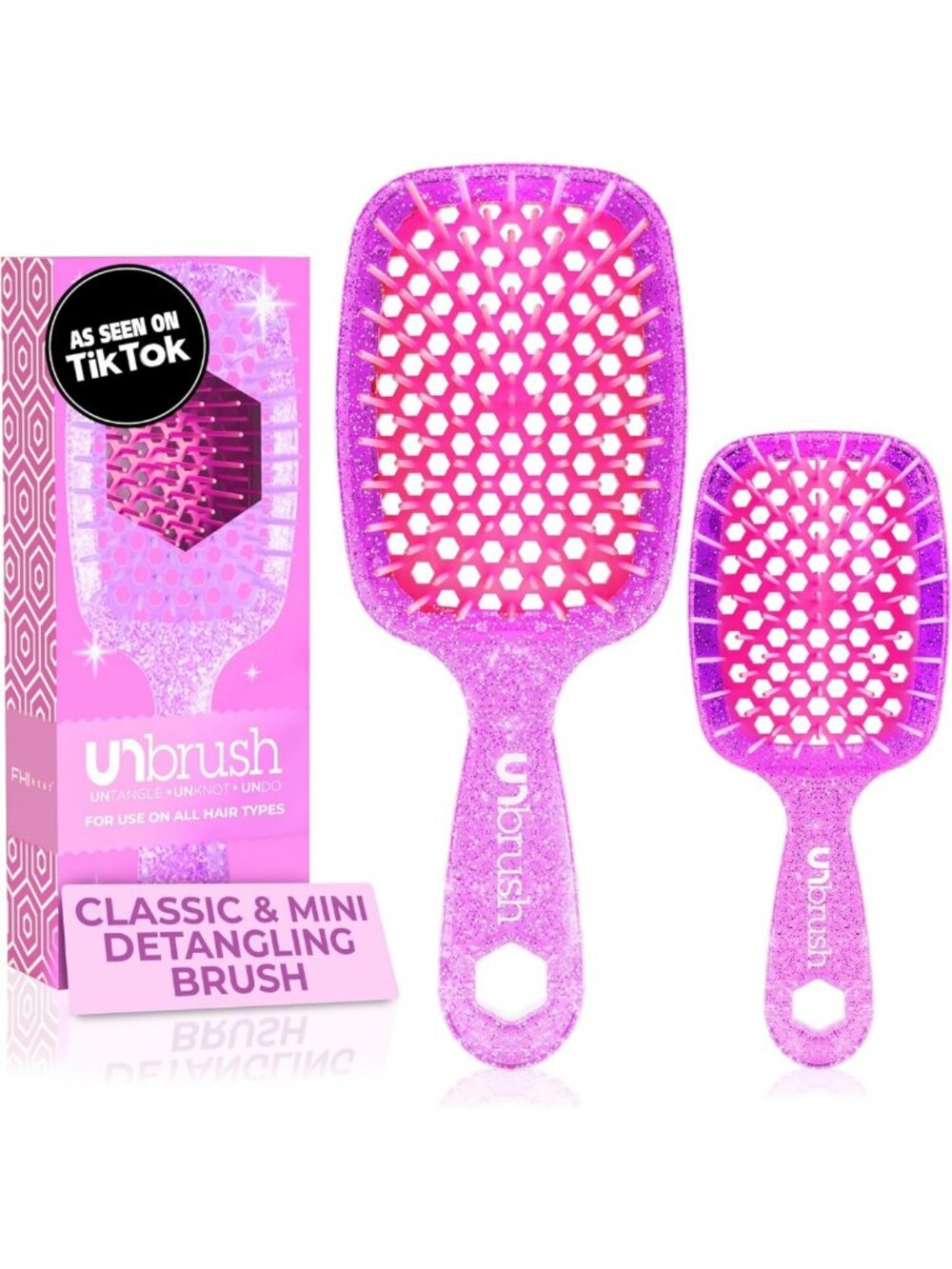 Detangling Brush Combo Pack - Original & Mini, Effortless Hair Care Tool